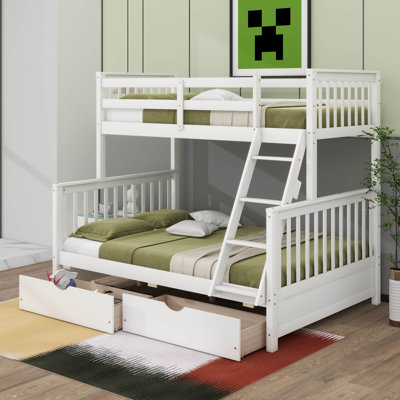 Jos Twin-Over-Full Bunk Bed with Ladders and Two Storage Drawers -  Harriet Bee, 4CA561BDA00E463791CDDF2809E8E3E7