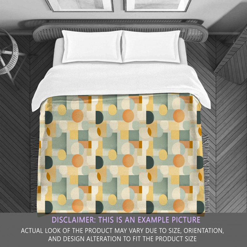 Geometric Retro Yellow/Green Microfiber Comforter, Twin Extra Long Comforter