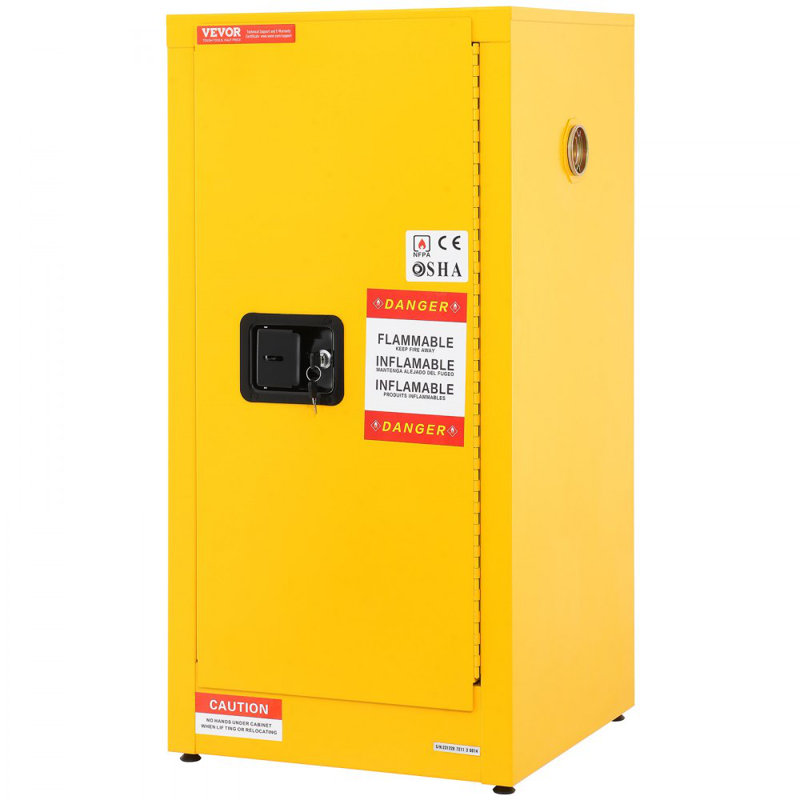 Armoire de sécurité en acier galvanisé 18,1 po x 18,1 po x 35,4 po, armoire de rangement réglable et inflammable pour usage industriel, industriel et domestique