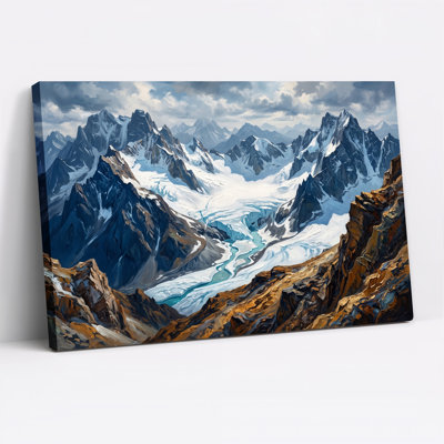 «Snowy Mountain Range with Turquoise Glacier», art mural