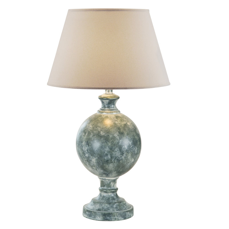 Fraser Ceramic Table Lamp, Emerald Gray, White