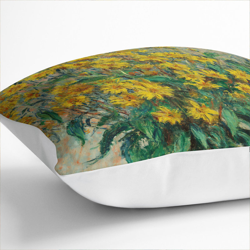 Floral Square Throw Cushion, White, 55cm H x 55cm W x 20cm D