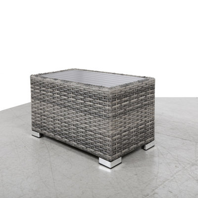 Weather - Table d'appoint à lattes en aluminium gris mélangé