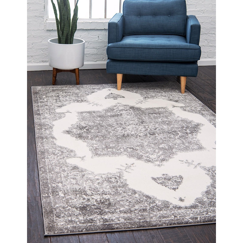 Tapis oriental gris Deatsville, Rectangle 5 pi x 8 pi