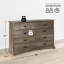 Commode 8 tiroirs Wahhaj, l 59 po, gris flotté