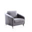 Velours gris avec coutures à motif de losanges et pieds stables dans le salon sophistiqué avec inclinaison électrique