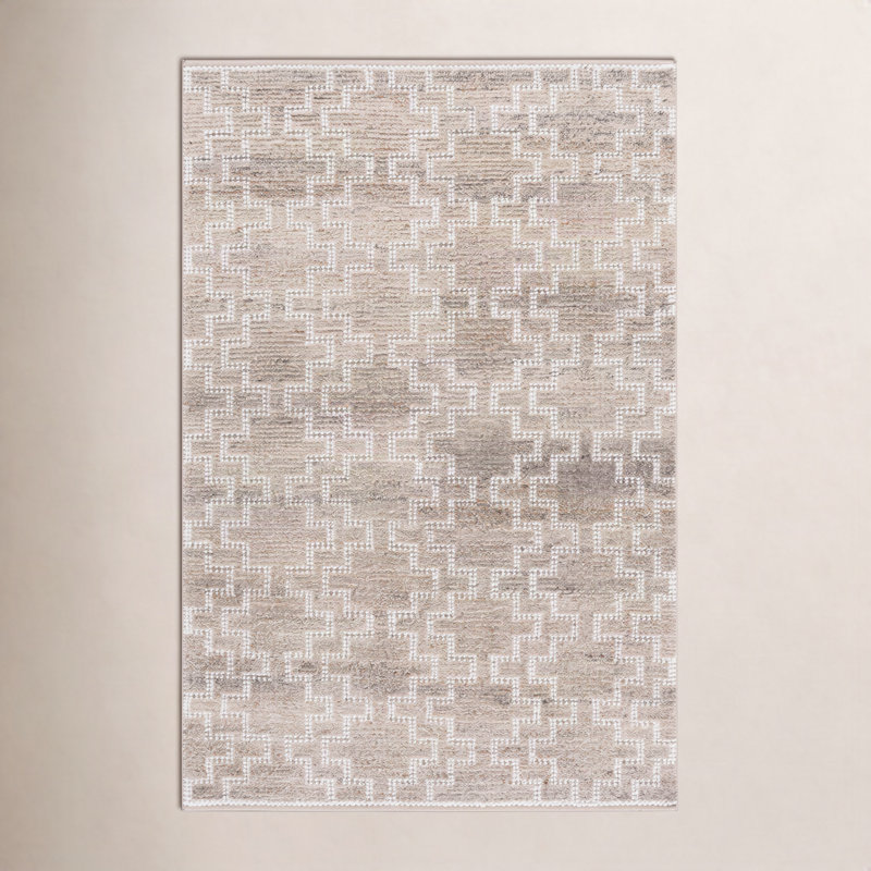 Hand-Woven Geometric Outdoor Rug, 4'-0" X 6'-0" Rectangle