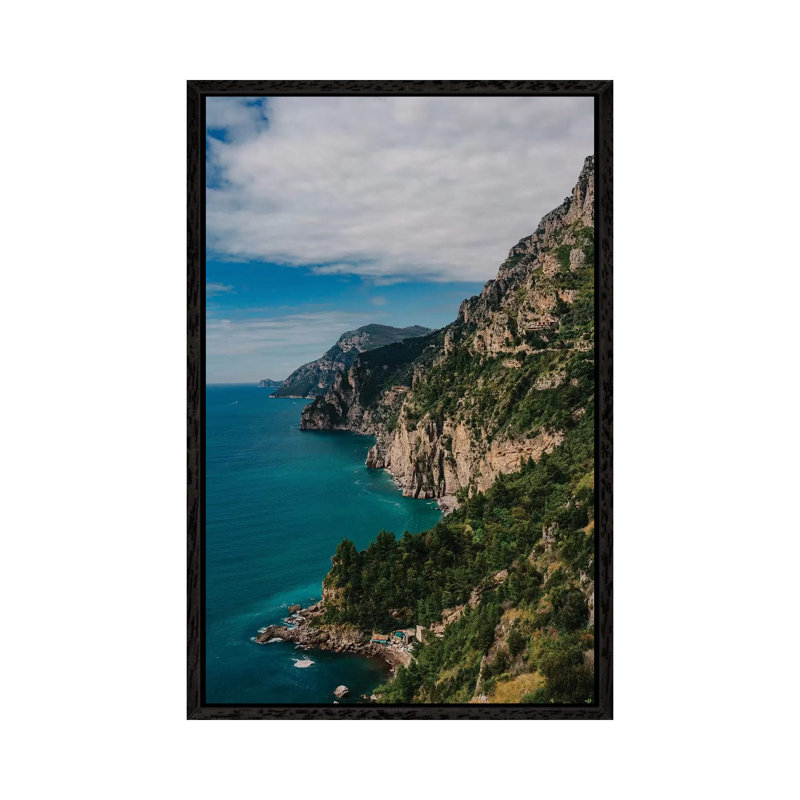 Amalfi Coast 1 Piece Wall Art on Canvas, 101.6cm H x 66.04cm W x 3.81cm D, Black Framed