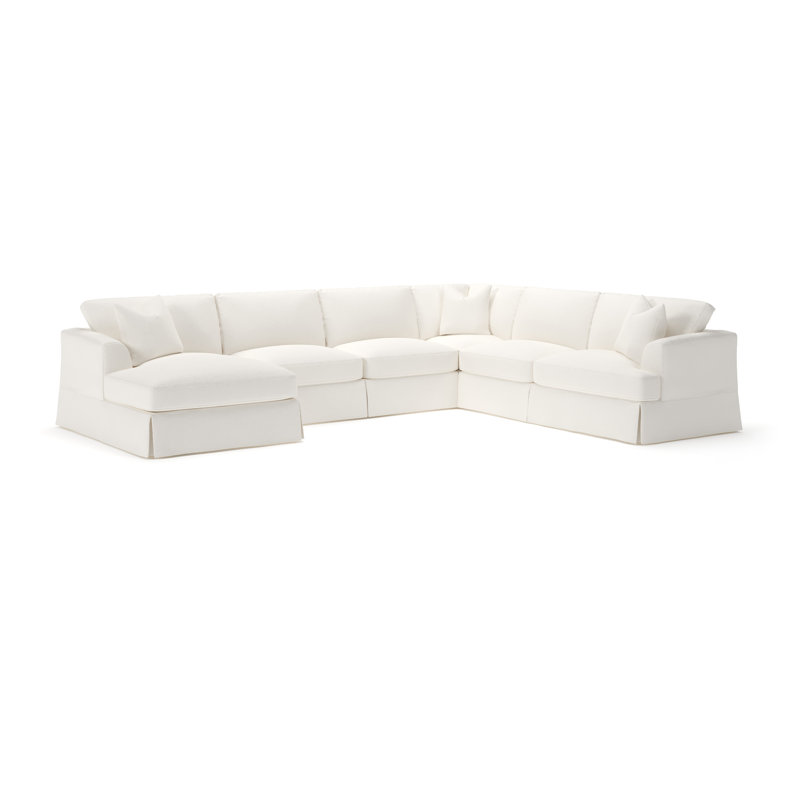 Lucia 151" W U-Shaped Sectional, Left Hand Facing, Apollo Alpaca Boucle