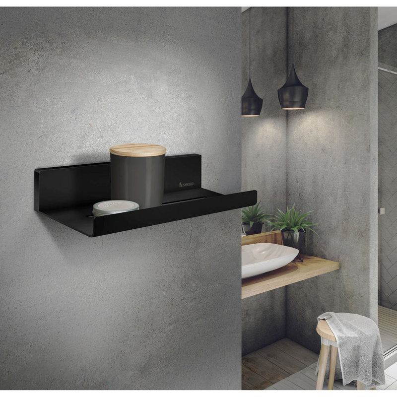 Tablette de douche flottante, Noir mat