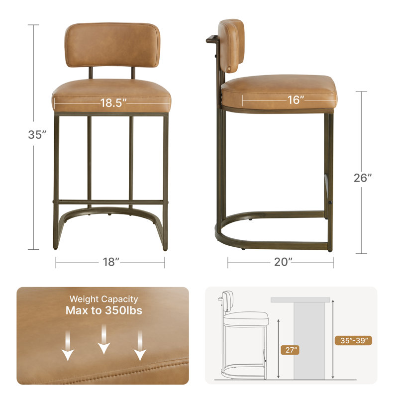 Tabouret de comptoir rembourré, 3