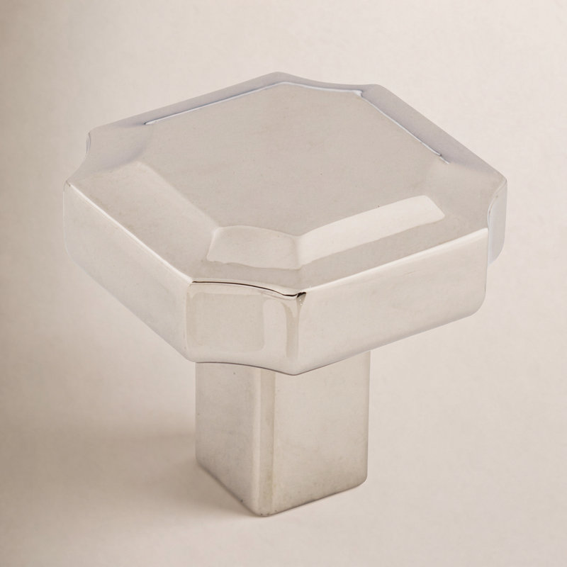 Davenport 1 1/4" Length Geometric Knob, Polished Nickel
