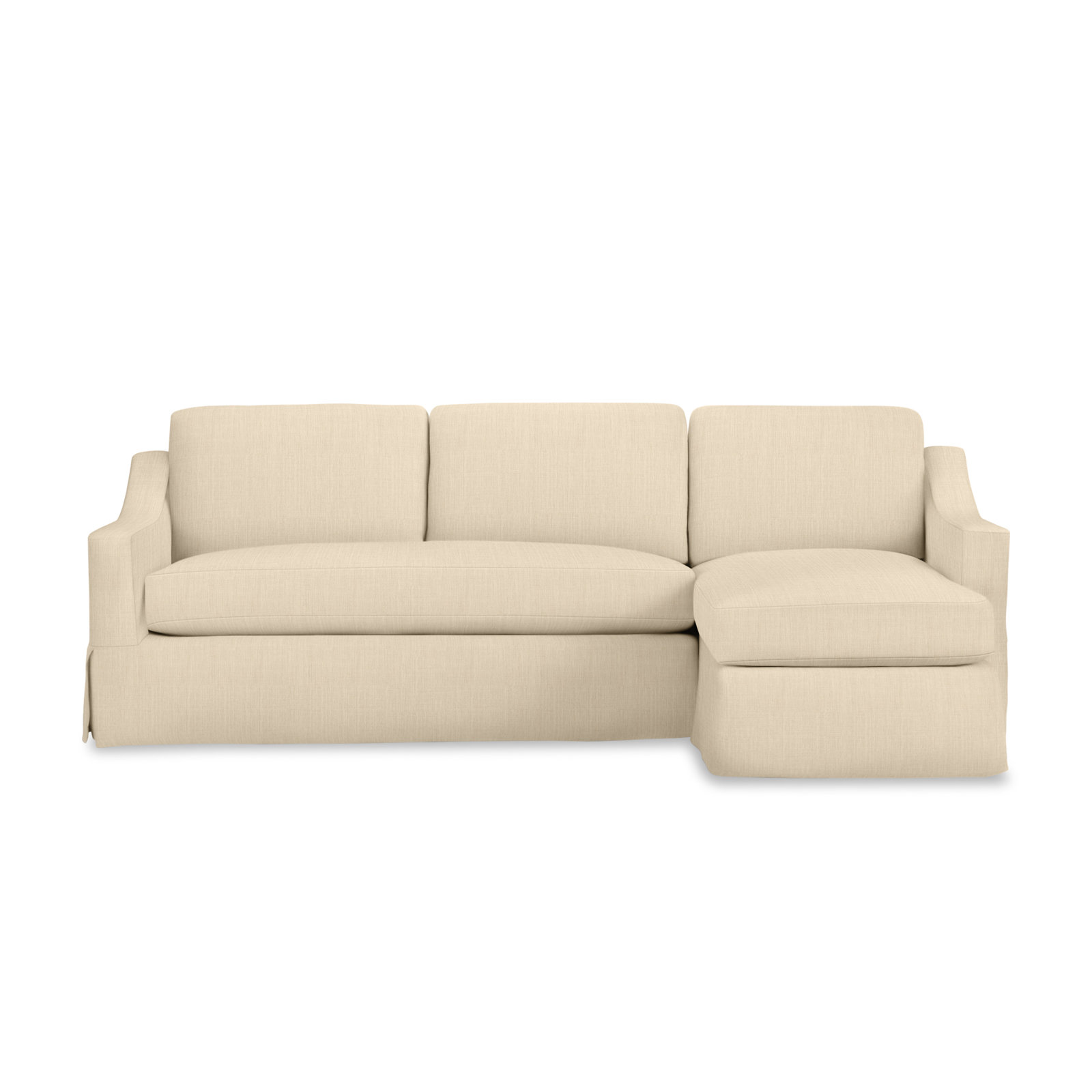 Cranbrook Upholstered Chaise Sectional, Canvas Flax Sunbrella® Canvas, Right Hand Facing