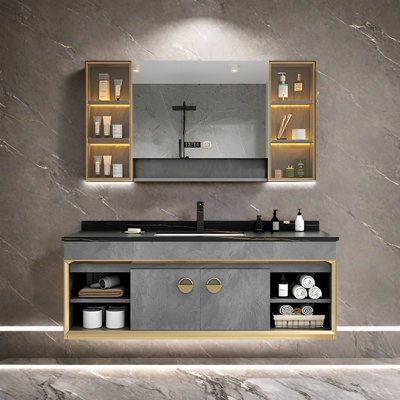 Armoire de salle de bain simple en acier inoxydable