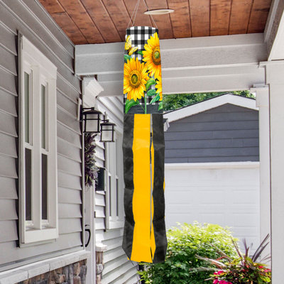 Manche à vent à carreaux tournesols d'été