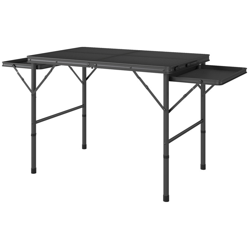 Table de camping pliante, table portative de 4,5 pi avec 2 panneaux à oreilles