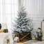 Arbre de Noël artificiel 6 pieds avec 795 branches réalistes enneigées, base en acier, conception à ouverture automatique