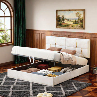 Grand lit plateforme tapissier