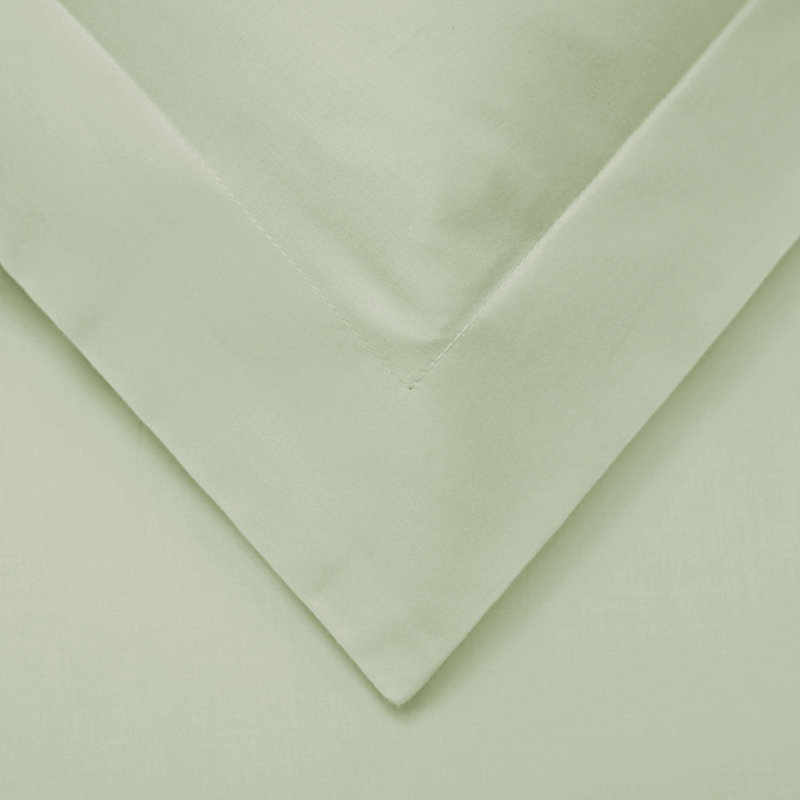 Cotton Blend Sateen Solid Colour Duvet Cover, Full/Queen Duvet Cover + 2 Standard Shams, Green