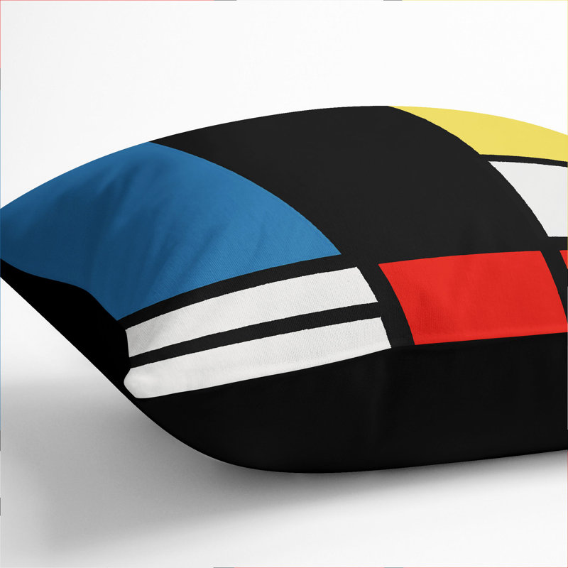 Composition Vol.3 Square Throw Cushion, 55cm H x 55cm W x 20cm D, Black