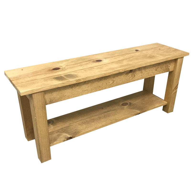 Banc de rangement en bois Della, H 17 po x l 48 po x P 12 po