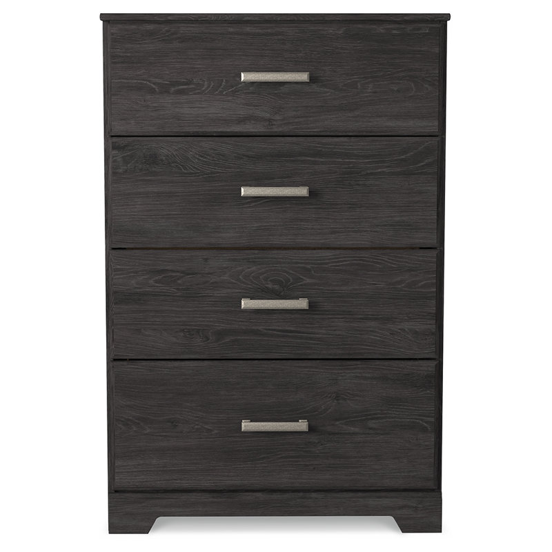 Eria 30.24'' W 4 - Drawer Dresser, Black/Nickel