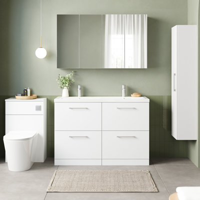 Arno Double Bathroom Vanity with Sits On Furniture Basin