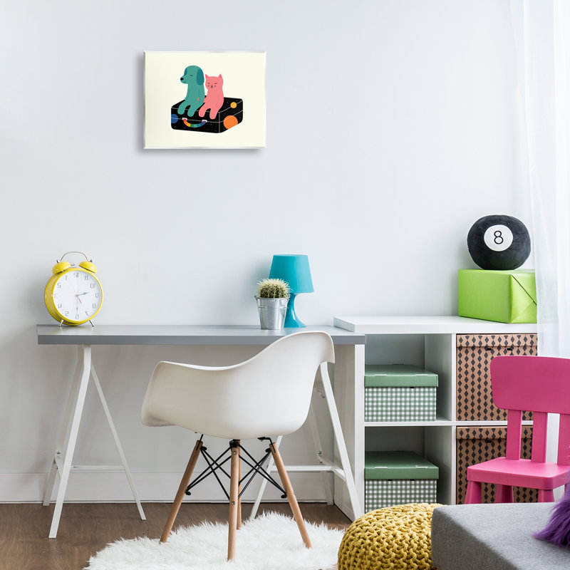 Chat et chien sur une valise, art mural par Andy Westface
