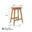 Tabouret à hauteur de comptoir rembourré Beryl (24 po) - paquet de 4, similicuir en pacane / caramel-96615122-96615134-96615123