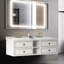 Base de meuble-lavabo flottant, base de meuble-lavabo mural seulement, avec 4 tiroirs et 2 tablettes, sans plateau, blanc