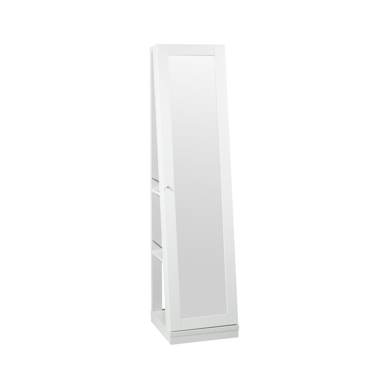 Armoire à bijoux à 3 niveaux avec miroir Renz, blanc