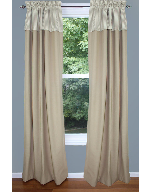 Paire de rideaux occultant en coton Abruscato, Brun clair / beige, 84 po x 86 po