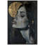 Élégante lune dorée, portrait de femme dans la chambre à coucher Moody, reproduction d'art sur toile encadrée-107907543-107907540