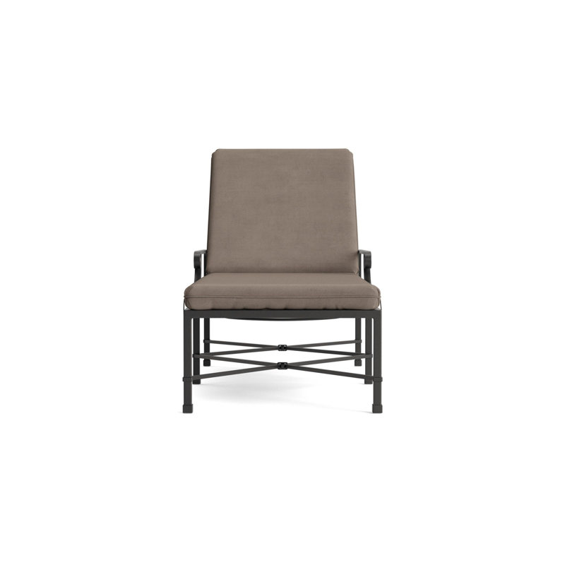 Venetian Outdoor Chaise Lounge, Textured Pewter, Fusion Charcoal