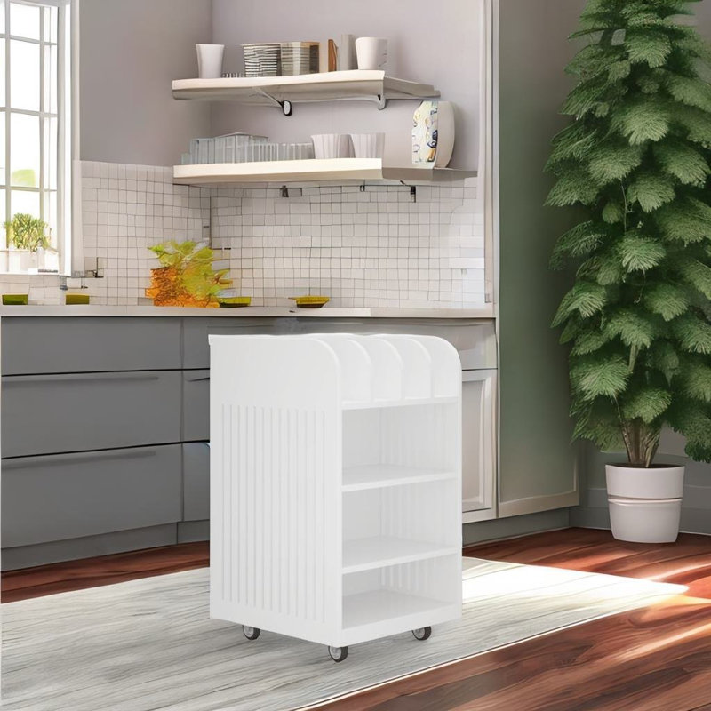 Navendra 17.71 " W Kitchen Cart, White