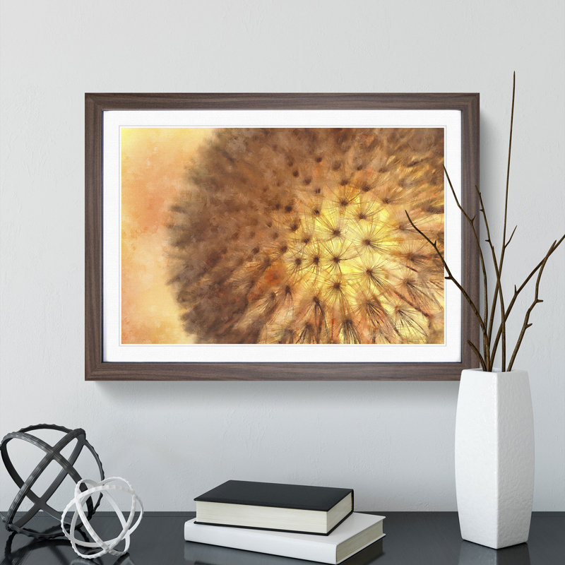Dandelion Seeds Vol.3 - Picture Frame Graphic Art, 27cm H x 36cm W x 2cm D, Walnut Framed