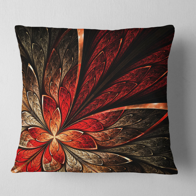 Coussin floral floral, 16 po x 1 po, Carré
