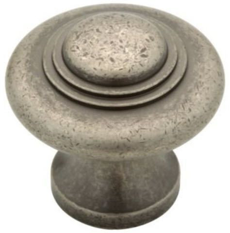 (5 Pack) 1-1/3 inch Avante Knob Tumbled Pewter