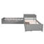Lit plateforme gris en forme de L avec rangement - structure, maximise l'espace et le lit gigogne