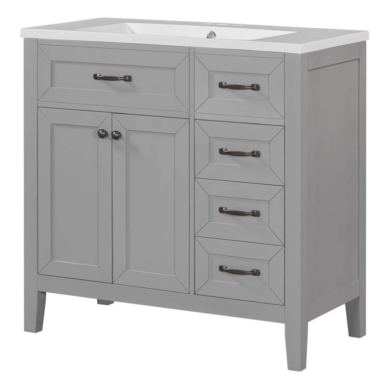 35.98'' Bathroom Vanity with Sink, Gray