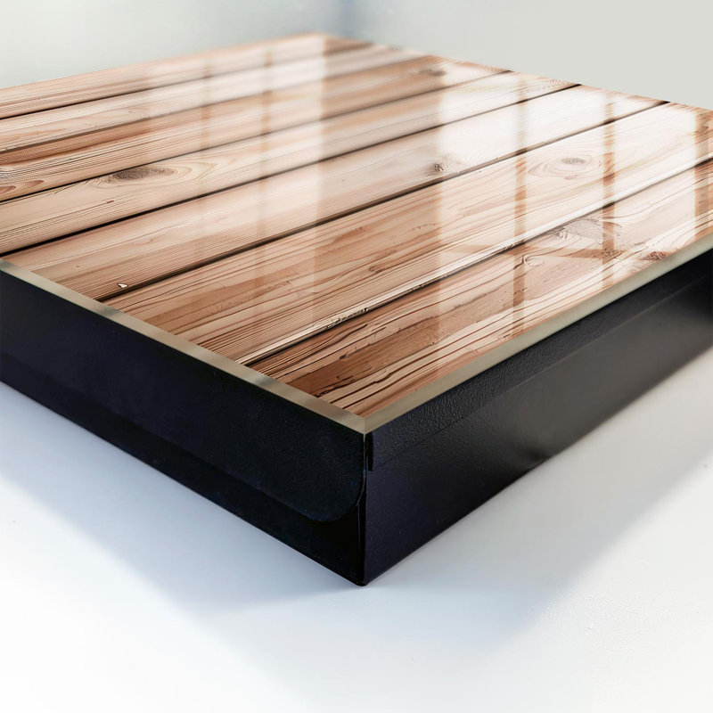Key storage box, Opens to the right, 30x30x5, White, Natural wood planks with beautiful grain, 