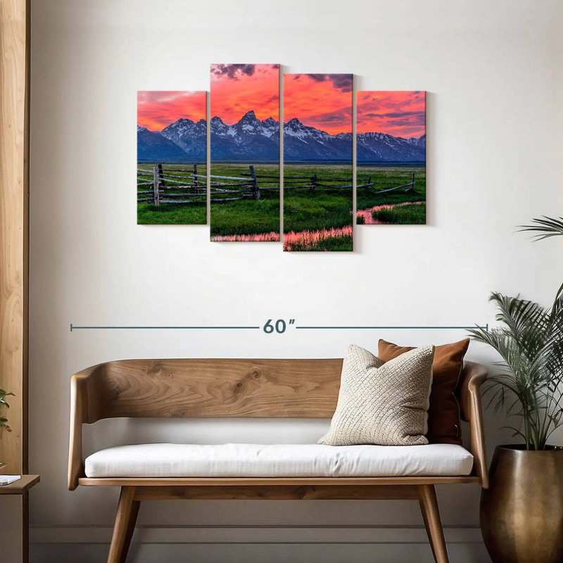 Alvord Grand Teton Sunset, H 27 po x l 43 po
