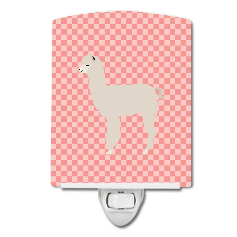 Éclairage de nuit en céramique à carreaux alpaca, Rose