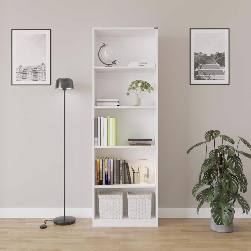 Matt White 5 Tier Bookcase Shelving Unit, White