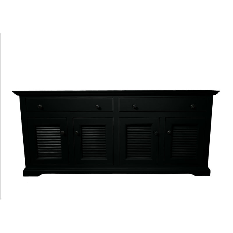 Savannah  Traditional Solid Wood Sideboard Buffet with shutter doors, Black, 31" H x 80" W x 18" D