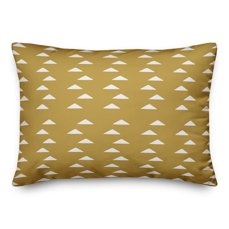 Housse de coussin rectangulaire d'extérieur et insert Triangle Patterns 19, Jaune