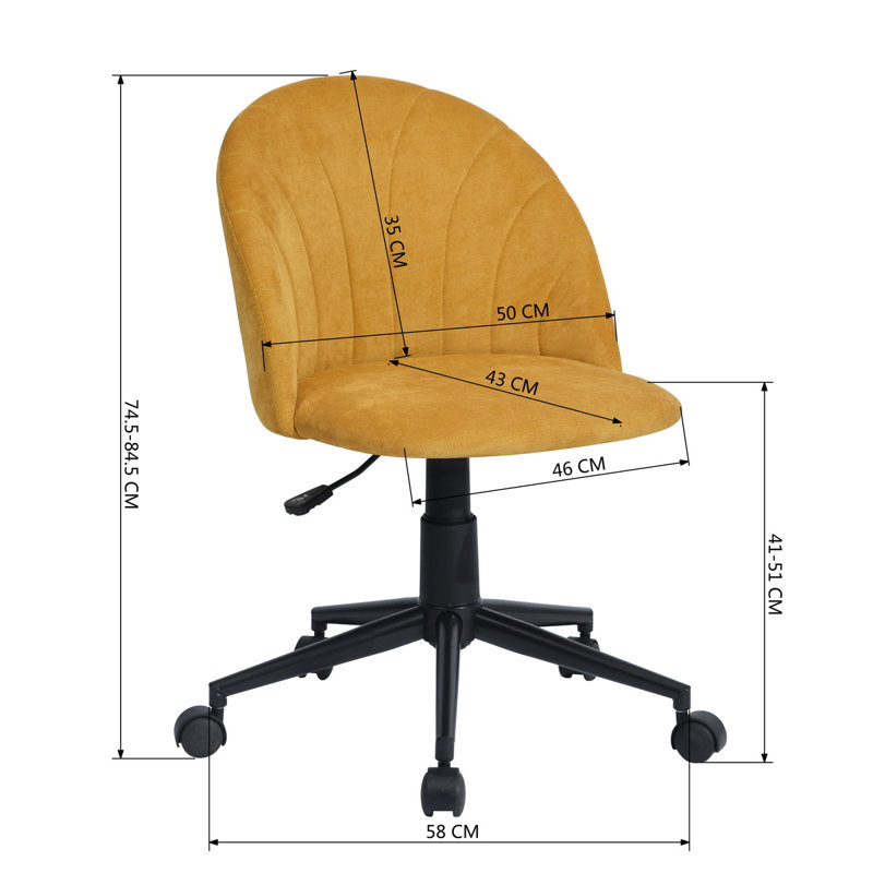Adah Office Chair, Yellow