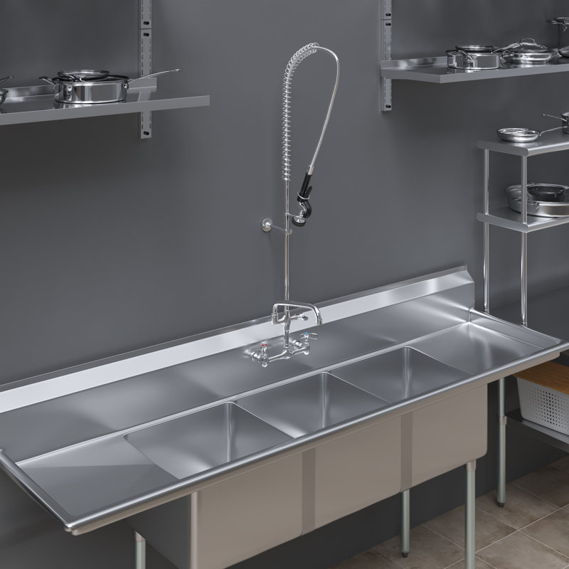 Amgood wall-mounted Pre-rinse assembly with 8 in. Centers And 12 in. Add On Faucet