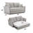 Louie Upholstered Sleeper Sofa with Storage & Pillows