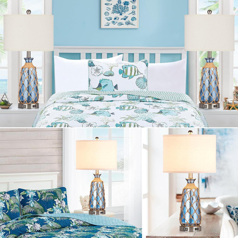 Coastal Glass Desk Lamp